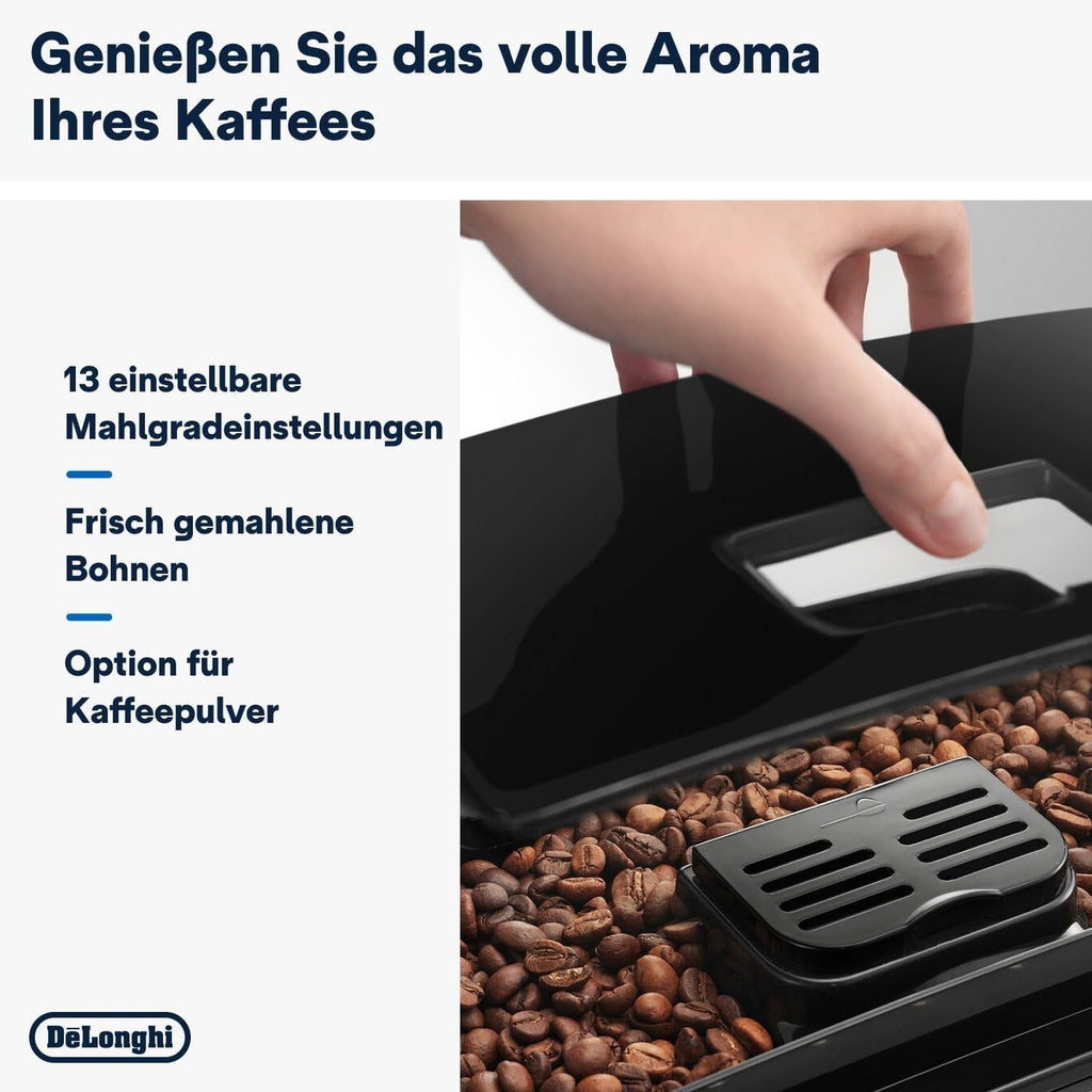 De’Longhi Magnifica S ECAM11.112.B Kaffeevollautomat | Milchaufschäumer | Mahlwerk | 3 Getränke | Schwarz
