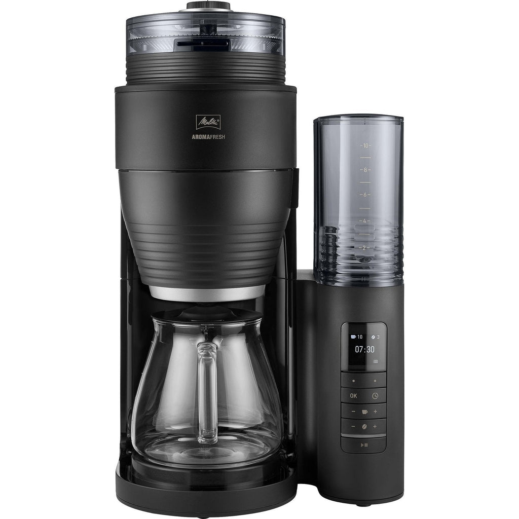 Melitta AromaFresh Therm Pro X Filterkaffeemaschine | Keramikmahlwerk | Thermoskanne | Timer | Schwarz