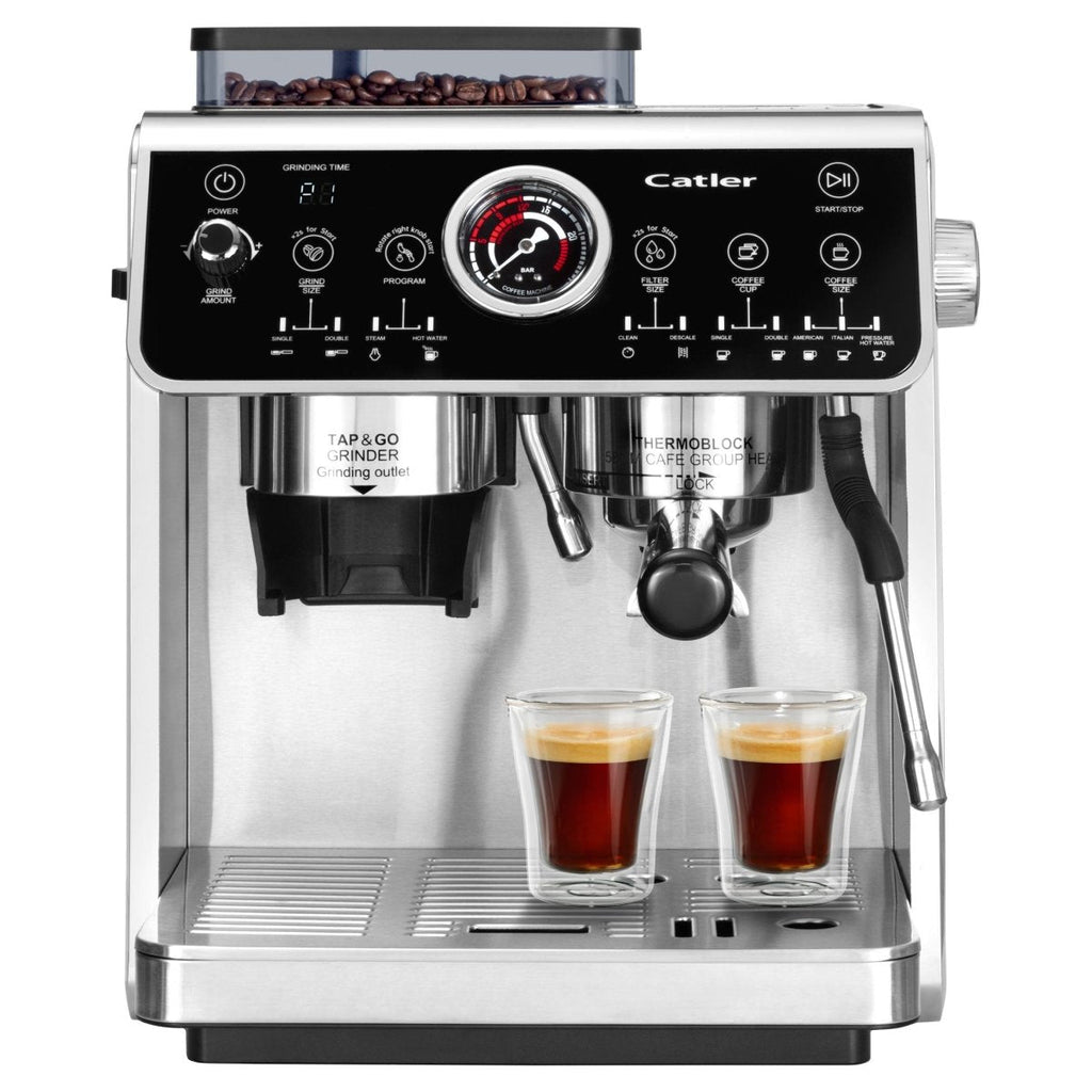 Catler ES 910 Hebel Espresso Kaffeemaschine mit integrierter Mühle – Silber