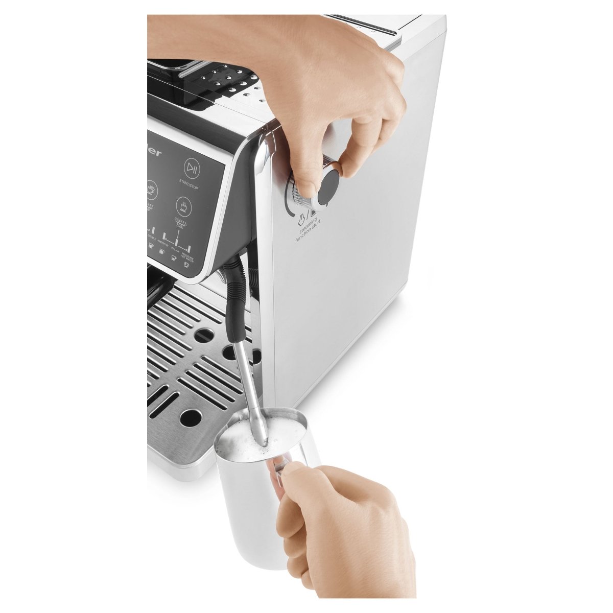 Catler ES 910 Hebel Espresso Kaffeemaschine mit integrierter Mühle – Silber